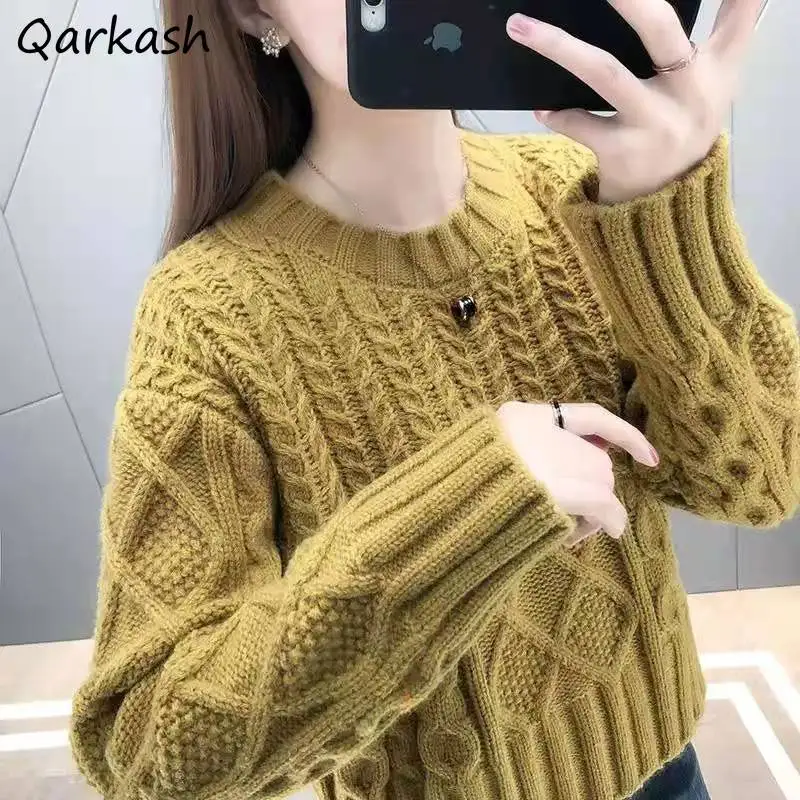 Pullovers Women Sweater Cropped Simple Solid Female Elegant Autumn Basic Design Hot Sale New Stylish Cozy Korean Style Mujer Ins
Pullovers Women Sweater Cropped Simple Solid Female Elegant Autumn Basic Design Hot Sale New Stylish Cozy Korean Style Mujer Ins