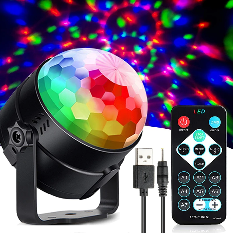 USB DC 5V colorful effect disco stage light IR control ktv dj strobe holiday light sound activated garland family party lights
USB DC 5V colorful effect disco stage light IR control ktv dj strobe holiday light sound activated garland family party lights