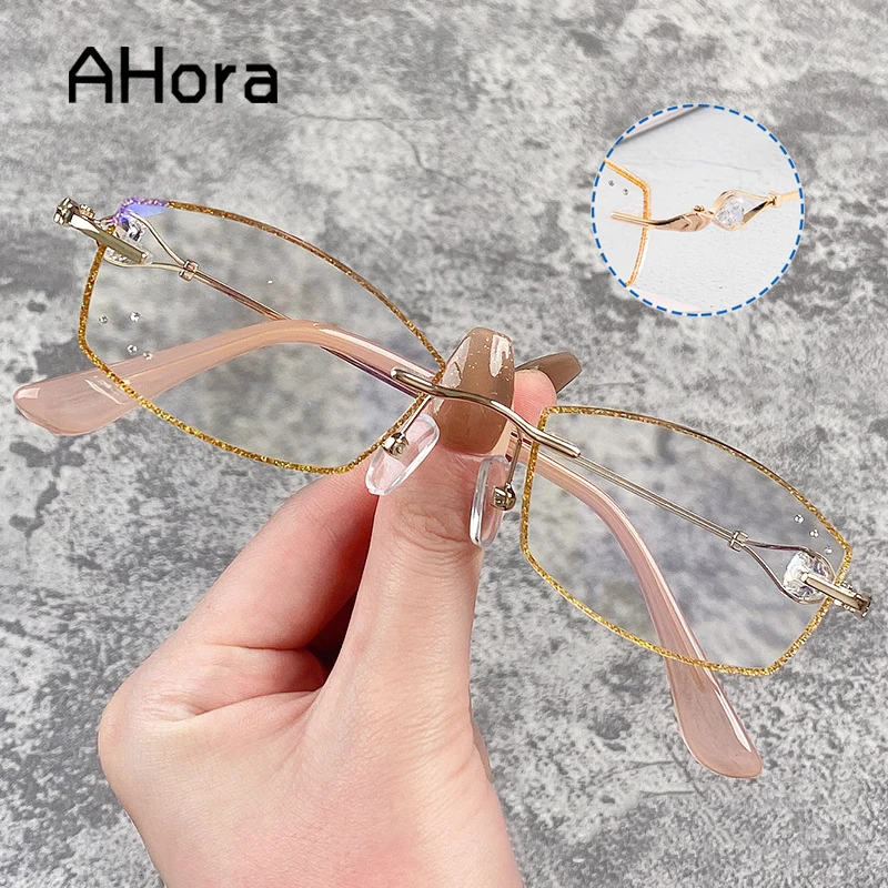 Ahora Luxury Diamond Cutting Reading Glasses for Women Rimless Anti Blue Light Presbyopia Eyewear Diopter +1.0 1.50 2.0 2.5 3.0
Ahora Luxury Diamond Cutting Reading Glasses for Women Rimless Anti Blue Light Presbyopia Eyewear Diopter +1.0 1.50 2.0 2.5 3.0