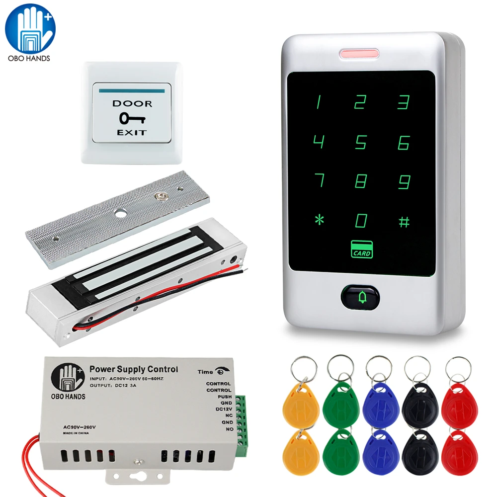 RFID Door Access Control System Kit RFID Keyboard Waterproof Cover + 180KG Electric Magnetic Door Locks + Power Supply for Home
RFID Door Access Control System Kit RFID Keyboard Waterproof Cover + 180KG Electric Magnetic Door Locks + Power Supply for Home
