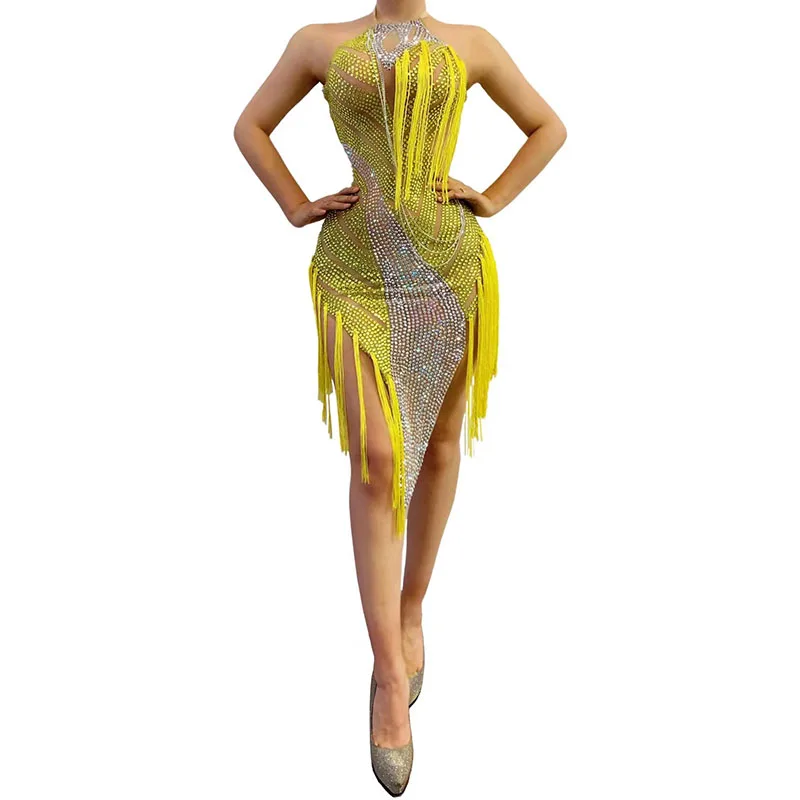 Diamond tassel shining atmosphere heavy industry dance skirt singer DJ costume birthday party bar club Latin dance performance c
Diamond tassel shining atmosphere heavy industry dance skirt singer DJ costume birthday party bar club Latin dance performance c