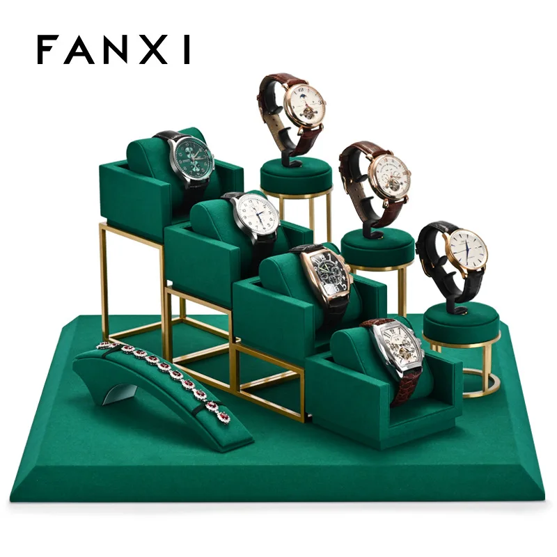 Light Luxury Watch rack high-end wrist watch chain display rack metal ultra-fine watch display props in green
Light Luxury Watch rack high-end wrist watch chain display rack metal ultra-fine watch display props in green