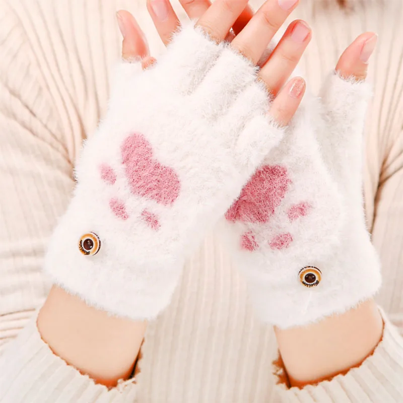 Cute Mink Gloves Cat Claw Winter Warm Wool Soft Touchscreen Gloves Flap Cover Women Fingerless Flip Gloves Knitted Mittens Glove
Cute Mink Gloves Cat Claw Winter Warm Wool Soft Touchscreen Gloves Flap Cover Women Fingerless Flip Gloves Knitted Mittens Glove