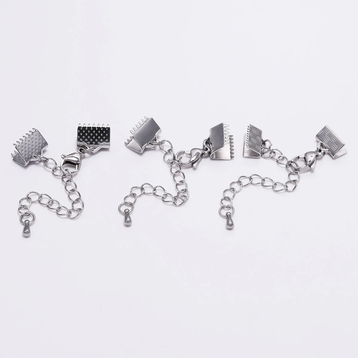 5pcs/lot Stainless Steel Textured End Caps Crimp Clasps Lobster Clasps Extension Chain Leather Cord Connector For Jewelry Making
5pcs/lot Stainless Steel Textured End Caps Crimp Clasps Lobster Clasps Extension Chain Leather Cord Connector For Jewelry Making