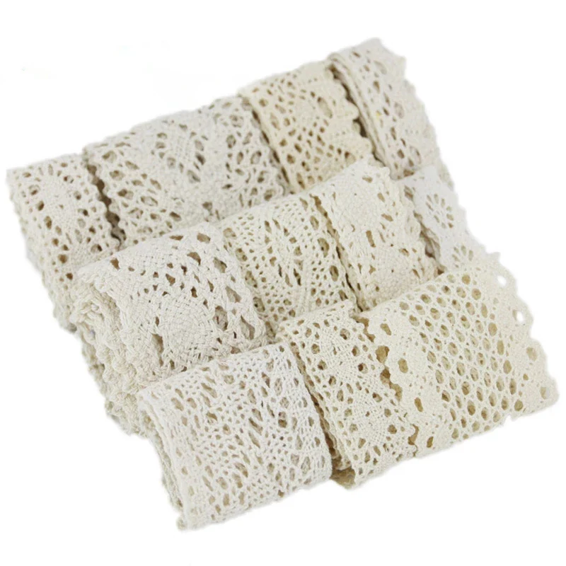 (10 lace mix) Cotton Lace Ribbon Beige DIY Handmade Wedding Party Craft Gift Packing Patchwork Crocheted Lace 
(10 lace mix) Cotton Lace Ribbon Beige DIY Handmade Wedding Party Craft Gift Packing Patchwork Crocheted Lace