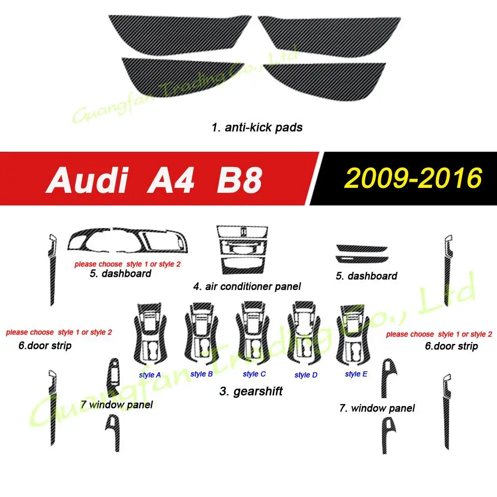 3D/5D Carbon Fiber Car Interior Cover Center Console Color Sticker Decals Products Parts Accessories For Audi A4 B8 2009-2016
3D/5D Carbon Fiber Car Interior Cover Center Console Color Sticker Decals Products Parts Accessories For Audi A4 B8 2009-2016