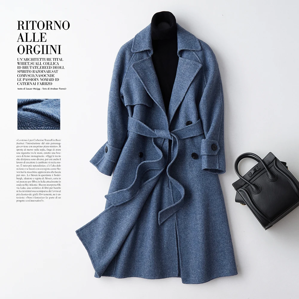 Autumn Winter Women Coats Wool Jacket Korean Fashion Double Breasted Coat Female Long Belt Woolen Spring Clothes LWL1299 
Autumn Winter Women Coats Wool Jacket Korean Fashion Double Breasted Coat Female Long Belt Woolen Spring Clothes LWL1299