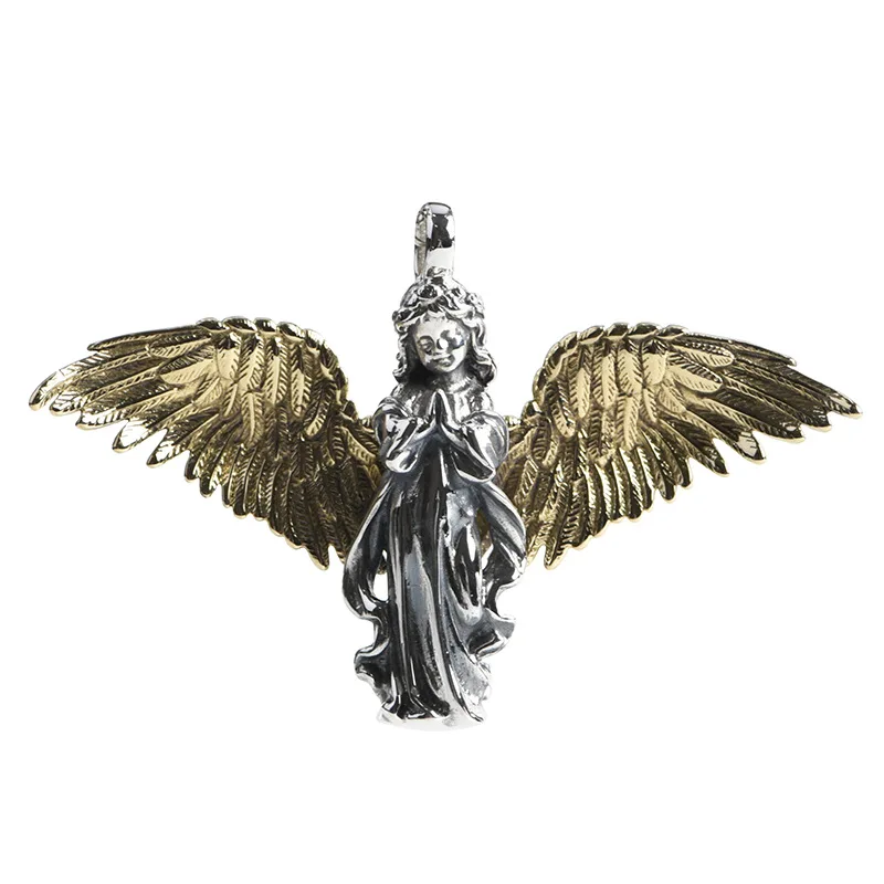 BOCAI New 100% Pure S925 Silver Vintage Craftsmanship Fly Free Golden Wings Female Angel Men and Women Pendant
BOCAI New 100% Pure S925 Silver Vintage Craftsmanship Fly Free Golden Wings Female Angel Men and Women Pendant