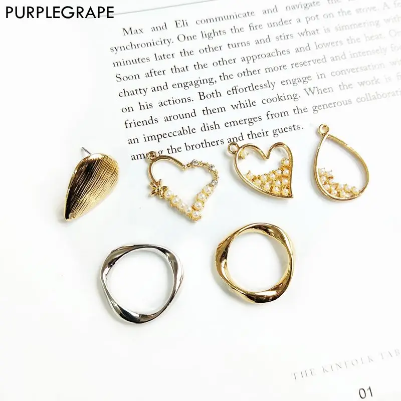 6pcs Alloy Pendant DIY Earrings Jewelry Accessories Material Handmade Geometric Imitation Pearl Irregular Peach Heart Ear Pin
6pcs Alloy Pendant DIY Earrings Jewelry Accessories Material Handmade Geometric Imitation Pearl Irregular Peach Heart Ear Pin