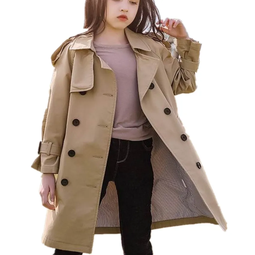 Spring Autumn trench coat baby girl long sleeve teen double breasted kids windbreaker
Spring Autumn trench coat baby girl long sleeve teen double breasted kids windbreaker
