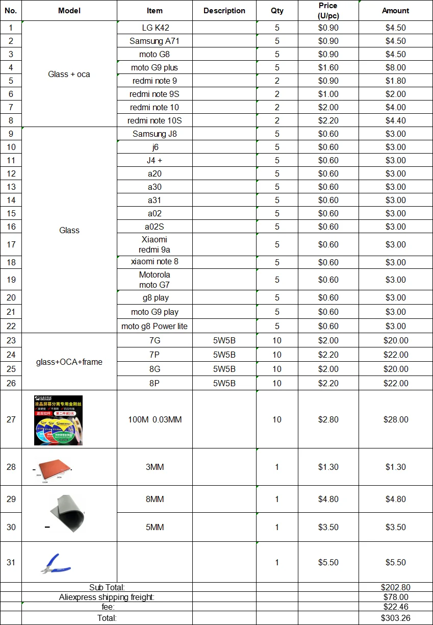 Переднее стекло с oca для LG K42/moto G8/moto G9 plus /redmi note 9 /redmi note 9S/redmi note 10/redmi note 10S
Переднее стекло с oca для LG K42/moto G8/moto G9 plus /redmi note 9 /redmi note 9S/redmi note 10/redmi note 10S