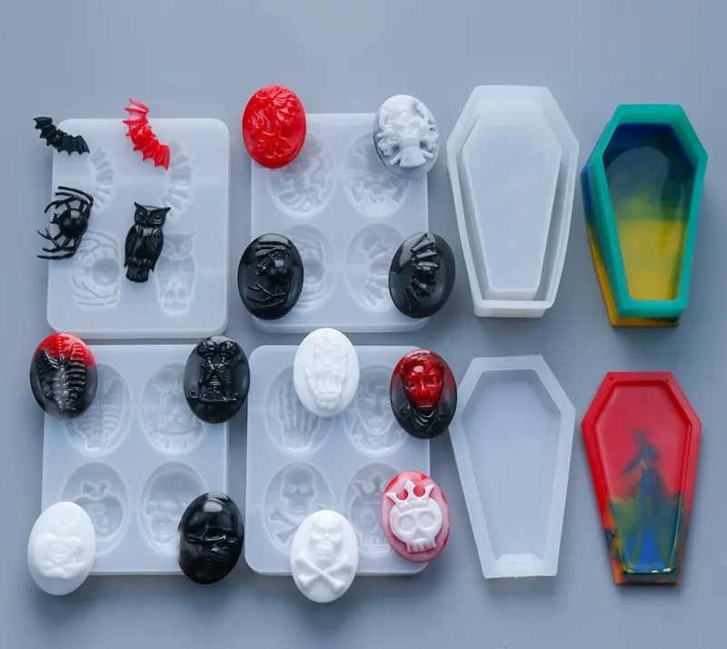 DIY Halloween Spider Skull Crystal Silicone Mold Transparent Storage Pendant Jewelry Mold For Uv Resin
DIY Halloween Spider Skull Crystal Silicone Mold Transparent Storage Pendant Jewelry Mold For Uv Resin