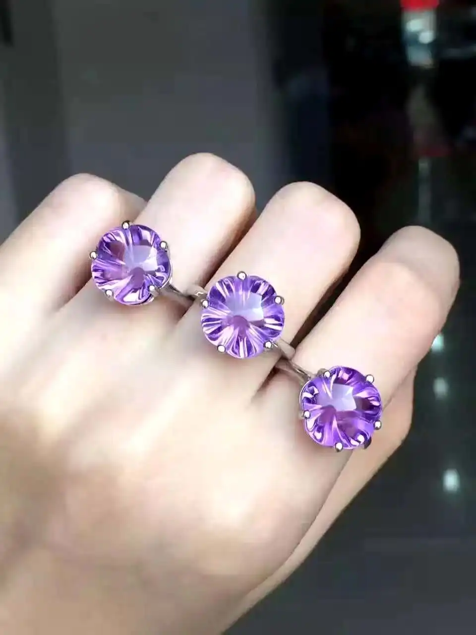 Real and Natural Amethyst Wedding Engagement Rings For Women 925 Sterling Silver Ring
Real and Natural Amethyst Wedding Engagement Rings For Women 925 Sterling Silver Ring