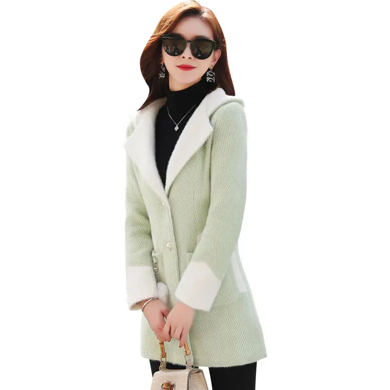 Women Imitate Mink Fleece Coat 2022 Fall Winter Hooded Woolen Overcoat Female Thick Warm Wool Jacket Ladies Fashion Coat C1602
Women Imitate Mink Fleece Coat 2022 Fall Winter Hooded Woolen Overcoat Female Thick Warm Wool Jacket Ladies Fashion Coat C1602