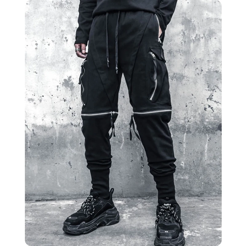 New pocket beam foot loose knees more zipper overalls male function haroun pants, leisure trousers
New pocket beam foot loose knees more zipper overalls male function haroun pants, leisure trousers