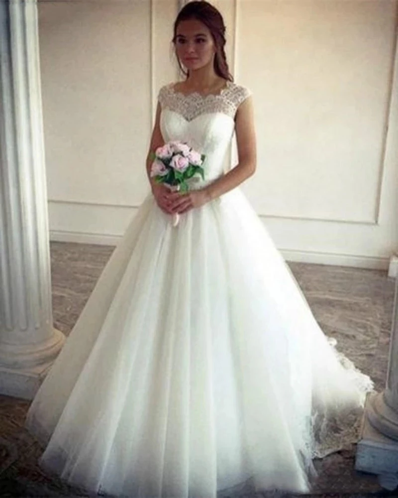 Ap Fashion Sheer Neck A-Line Wedding Dress Vestidos De Novia Appliques Floor-Length Formal Wedding Bride Dress
Ap Fashion Sheer Neck A-Line Wedding Dress Vestidos De Novia Appliques Floor-Length Formal Wedding Bride Dress