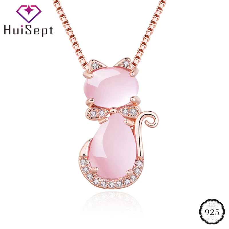 HuiSept Fashion 925 Silver Jewelry Necklace with Rose Quartz Zircon Gemstone Pendant for Women Wedding Ornaments Wholesale
HuiSept Fashion 925 Silver Jewelry Necklace with Rose Quartz Zircon Gemstone Pendant for Women Wedding Ornaments Wholesale