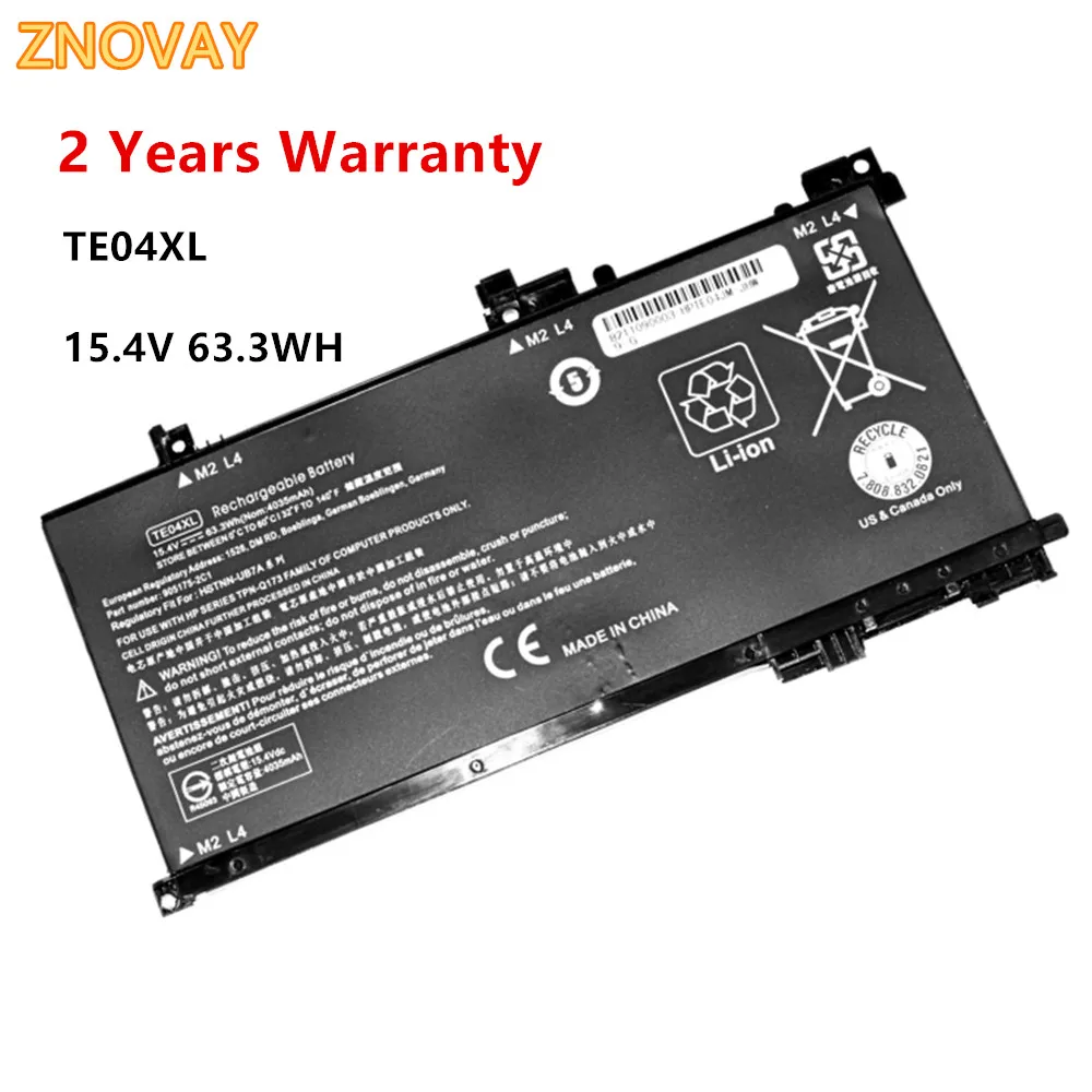 ZNOVAY TE04XL Laptop Battery For HP OMEN 15-AX200 15- AX218TX 15-AX210TX 15-AX235NF 15-AX202N 15-BC200 HSTNN-DB7T 15.4V 63.3WH
ZNOVAY TE04XL Laptop Battery For HP OMEN 15-AX200 15- AX218TX 15-AX210TX 15-AX235NF 15-AX202N 15-BC200 HSTNN-DB7T 15.4V 63.3WH