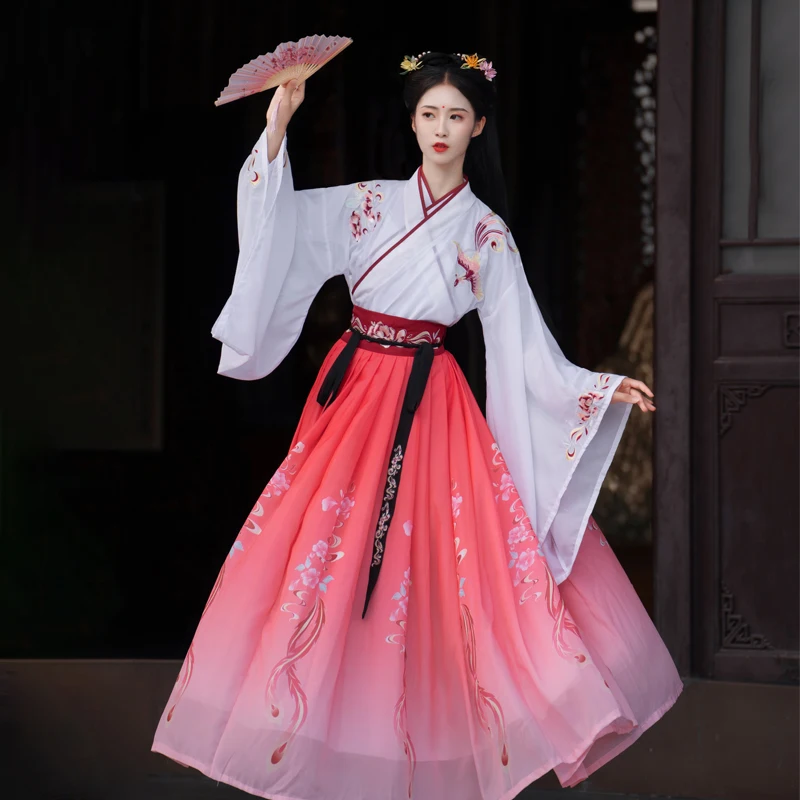 Chinese Traditional Ancient Costume Women Hanfu Skirt Cosplay Dress Spring And Autumn Chiffon Oriental Girl Hanfu Fairy Dresses
Chinese Traditional Ancient Costume Women Hanfu Skirt Cosplay Dress Spring And Autumn Chiffon Oriental Girl Hanfu Fairy Dresses