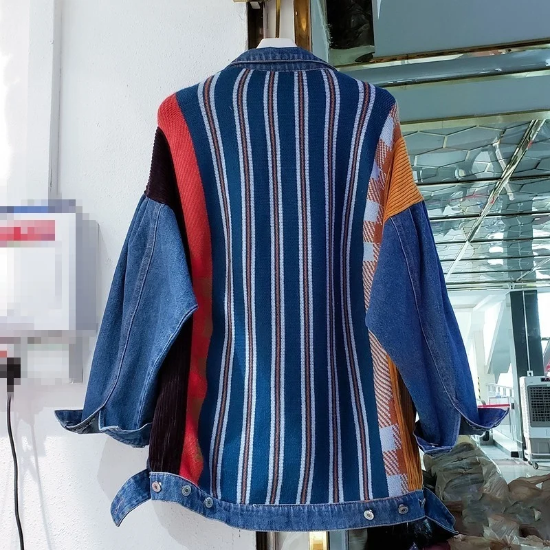 Single Spring Breasted Denim Jacket Women Boyfriend Style Loose Fashion Corduroy Knitting Splice Jean Outerwear Casual Jackets
Single Spring Breasted Denim Jacket Women Boyfriend Style Loose Fashion Corduroy Knitting Splice Jean Outerwear Casual Jackets
