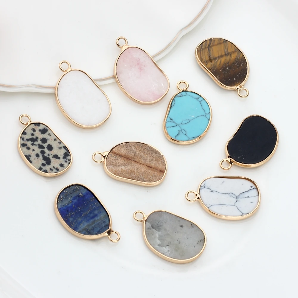 Natural Stone Charms Pendant Flat Oval Coffee Beans Charms 2pcs/lot For DIY Superior Quality Fashion Jewelry Accessories 
Natural Stone Charms Pendant Flat Oval Coffee Beans Charms 2pcs/lot For DIY Superior Quality Fashion Jewelry Accessories