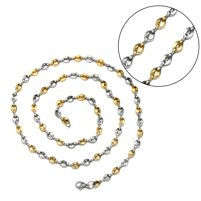 WT-BFN003 Wholesale 5mm stainless steel coffee bean necklace titanium steel fashion jewelry necklace chain for DIY jewelry desig
WT-BFN003 Wholesale 5mm stainless steel coffee bean necklace titanium steel fashion jewelry necklace chain for DIY jewelry desig