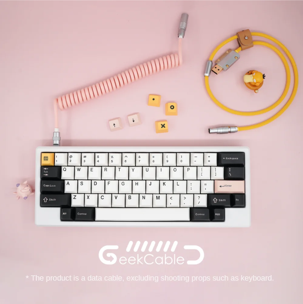 GeekCable Hand-made Customized Keyboard Data Spiral Line Rear Aviation Plug Series Woven Pink Yellow for Mechanical Keyboard
GeekCable Hand-made Customized Keyboard Data Spiral Line Rear Aviation Plug Series Woven Pink Yellow for Mechanical Keyboard