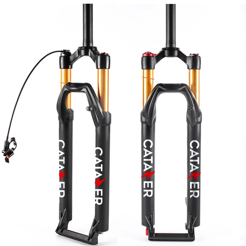 CATAZER MTB Suspension Fork 27.5/29er with Rebound Damping Travel 110mm Hydraulic/Remoto Lockout Straight Tube 1-1/8 QR 9x135mm
CATAZER MTB Suspension Fork 27.5/29er with Rebound Damping Travel 110mm Hydraulic/Remoto Lockout Straight Tube 1-1/8 QR 9x135mm