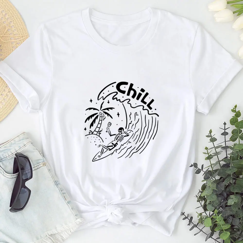 Surfing Skeleton Graphic Print 100%Cotton Women Tshirt Halloween Shirt Unisex Funny Summer Autumn Casual Short Sleeve Top
Surfing Skeleton Graphic Print 100%Cotton Women Tshirt Halloween Shirt Unisex Funny Summer Autumn Casual Short Sleeve Top