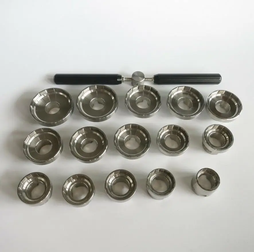 Watch Tools Set of 15PCS Assorted Stainless Steel Watch Back Case Opener Dies 19.12mm to 43.72mm with 15 Sides fit BRE Caseback
Watch Tools Set of 15PCS Assorted Stainless Steel Watch Back Case Opener Dies 19.12mm to 43.72mm with 15 Sides fit BRE Caseback
