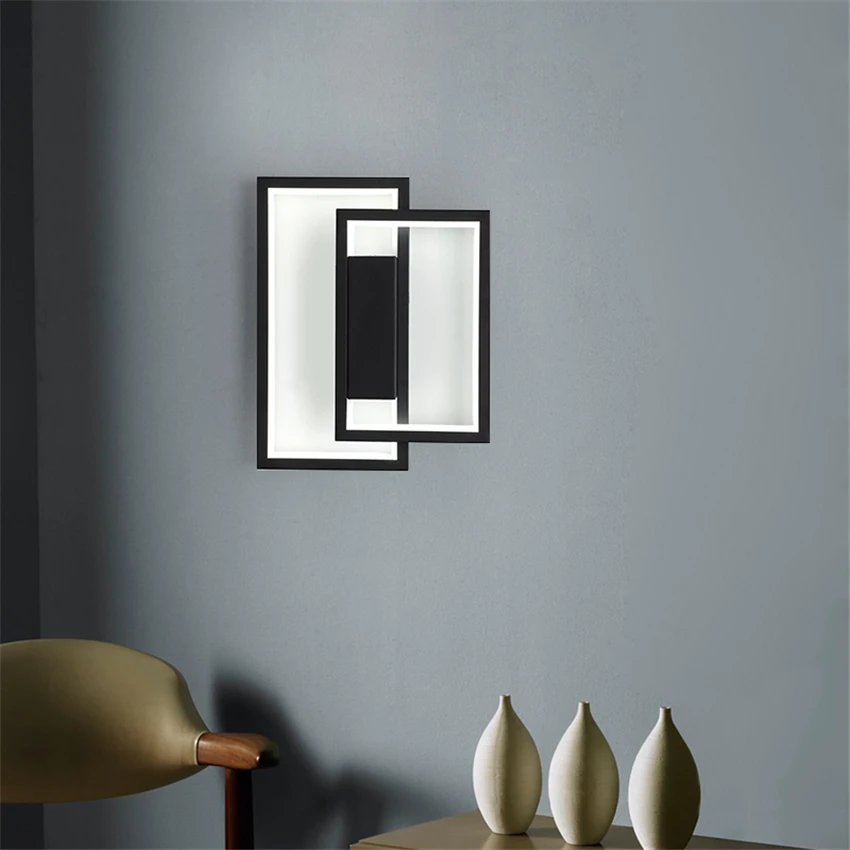 Nordic modern black line square wall lamps study aisle bedroom living room background wall lights balcony led deco fixtures
Nordic modern black line square wall lamps study aisle bedroom living room background wall lights balcony led deco fixtures