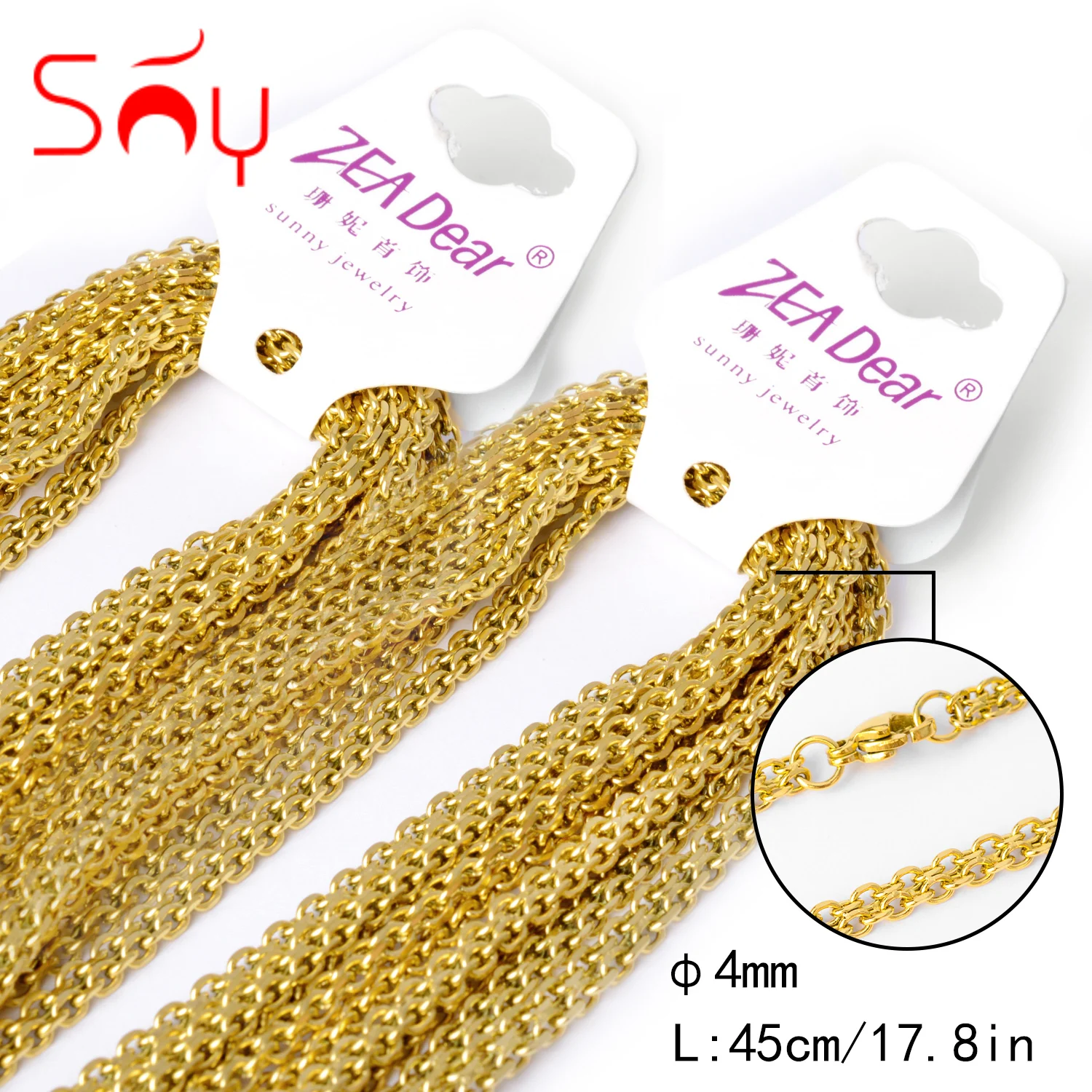 Sunny Jewelry 10pcs 45cm Gold Plated Stainless Steel Necklaces Link Chain In Bulk Women Man Classic Trendy For Daily Wear Gifts
Sunny Jewelry 10pcs 45cm Gold Plated Stainless Steel Necklaces Link Chain In Bulk Women Man Classic Trendy For Daily Wear Gifts