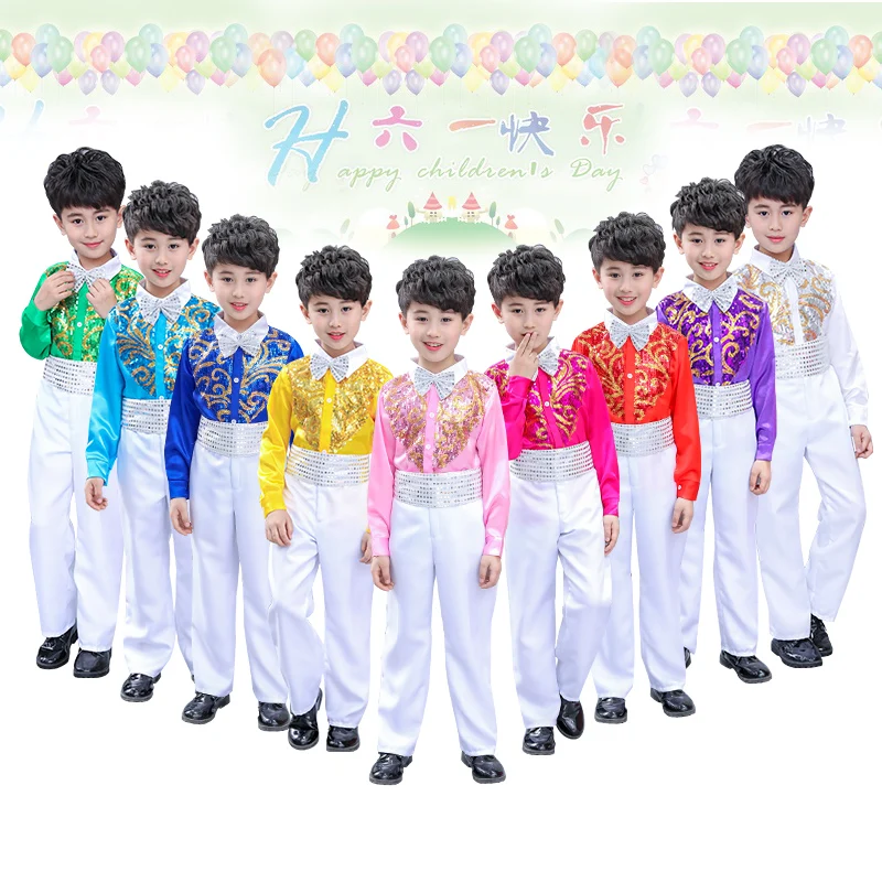 Children'S Jazz Dance Stage Performance Clothing Long-Sleeved Boys Sequins Costumes School Evening Party Competition Set DWY2057
Children'S Jazz Dance Stage Performance Clothing Long-Sleeved Boys Sequins Costumes School Evening Party Competition Set DWY2057