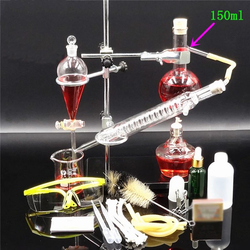 Small Size 150ml Glass Essential Oil Steam Distilling Set Lab Apparatus Hydrosol Distillation Chemistry Teaching Equipment
Small Size 150ml Glass Essential Oil Steam Distilling Set Lab Apparatus Hydrosol Distillation Chemistry Teaching Equipment