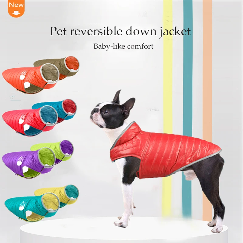 Pet Clothes Dog Clothes Light Down Double-Sided Cotton Clothes Contrast Color Reflective Small and Medium-Sized Dog Clothes
Pet Clothes Dog Clothes Light Down Double-Sided Cotton Clothes Contrast Color Reflective Small and Medium-Sized Dog Clothes