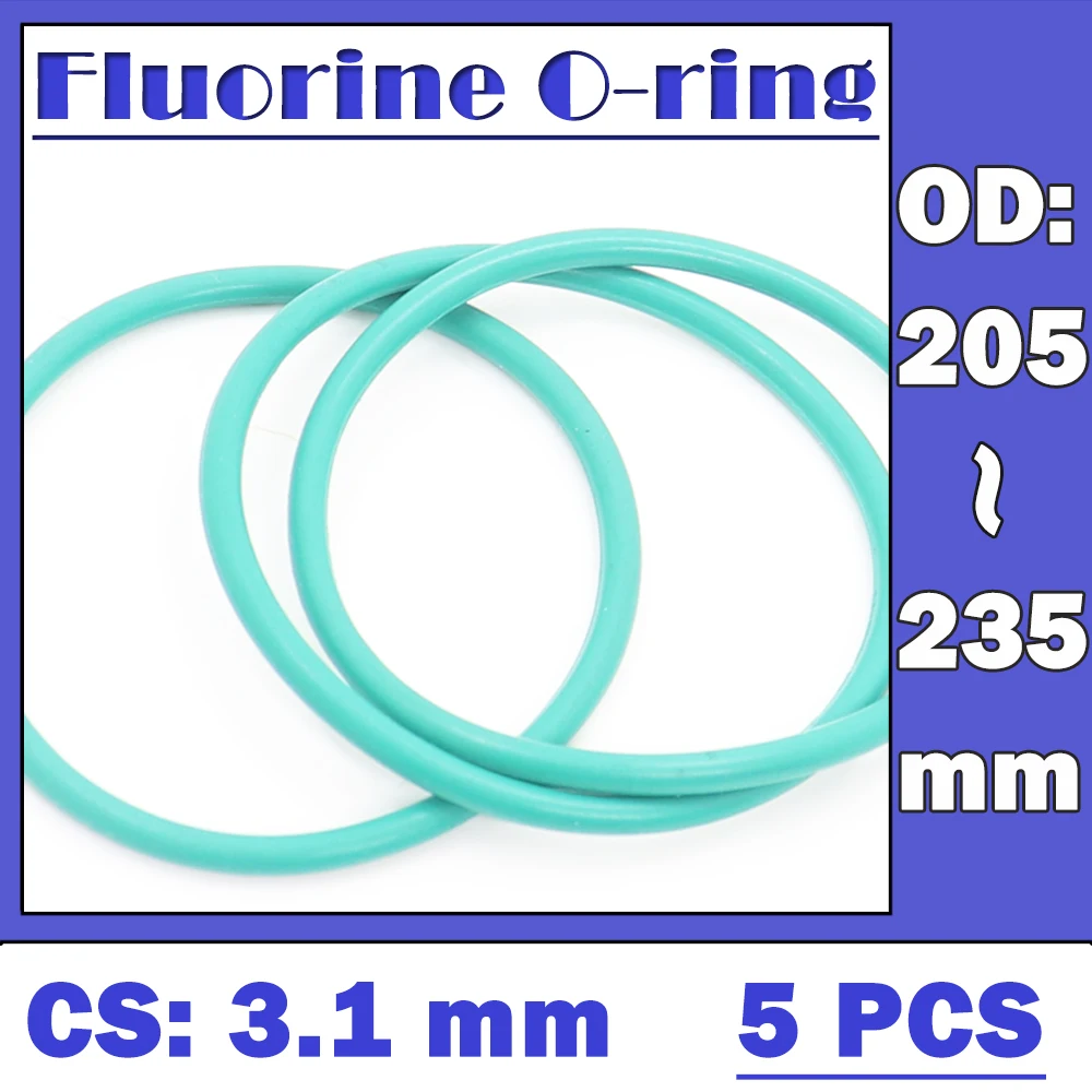 CS3.1mm FKM резиновое уплотнительное кольцо OD 205/210/215/220/225/230*3,1 мм 5 шт уплотнительное кольцо фторопластовое уплотнение зеленое кольцо
CS3.1mm FKM резиновое уплотнительное кольцо OD 205/210/215/220/225/230*3,1 мм 5 шт уплотнительное кольцо фторопластовое уплотнение зеленое кольцо
