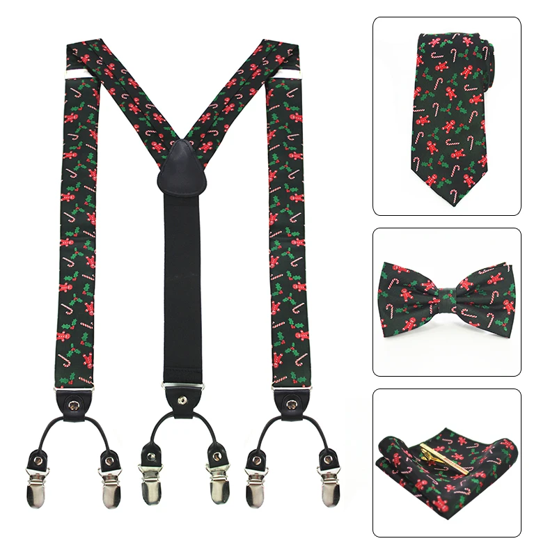 JEMYGINS fashion Men Christmas Suspenders Belt 100% Silk Necktie Jacquard Woven Bow Tie For Men Pocket square Tie clip sets
JEMYGINS fashion Men Christmas Suspenders Belt 100% Silk Necktie Jacquard Woven Bow Tie For Men Pocket square Tie clip sets