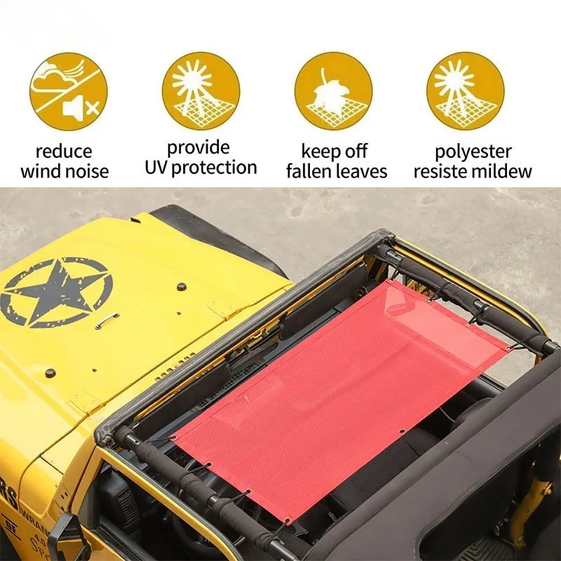 Sansour Sunshade Cover for Jeep Wrangler Car Trunk Anti UV Sun Insulation Net Accessories for Jeep Wrangler TJ JK JL 1997-2020
Sansour Sunshade Cover for Jeep Wrangler Car Trunk Anti UV Sun Insulation Net Accessories for Jeep Wrangler TJ JK JL 1997-2020
