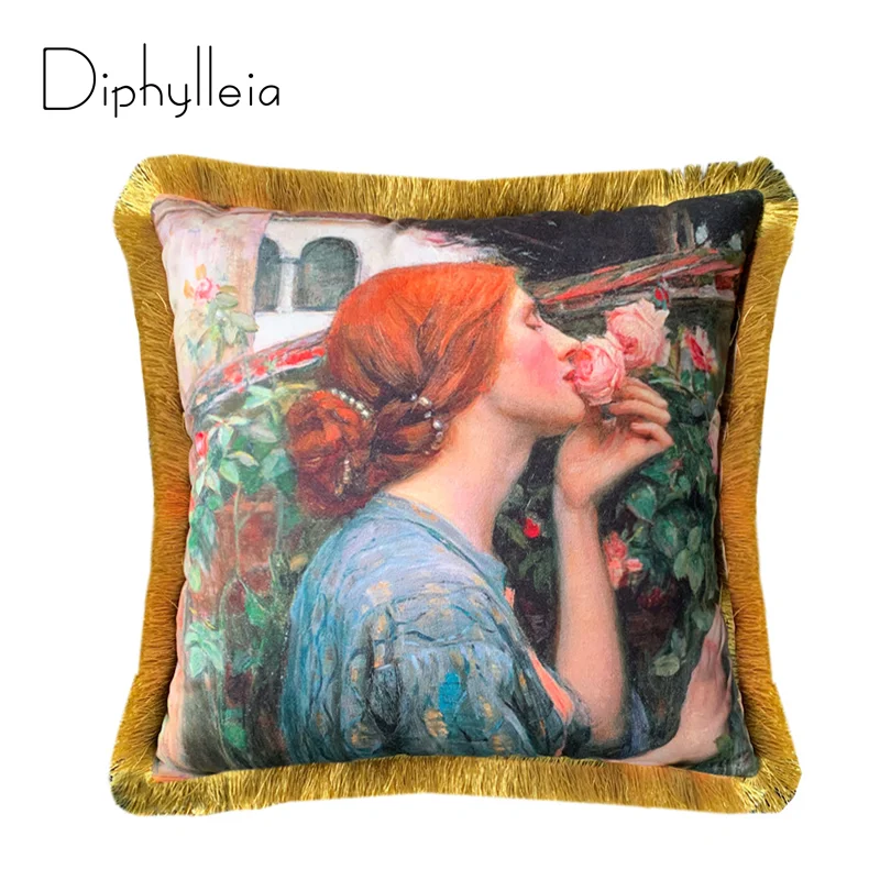Diphylleia Retro art Oil painting printed Home Decorative living room sofa hug pillowcase cushion cover tassel pillow cover
Diphylleia Retro art Oil painting printed Home Decorative living room sofa hug pillowcase cushion cover tassel pillow cover