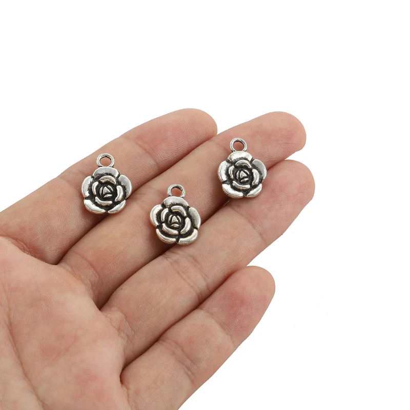 10PCS Antique Silver color 12*12MM Rose Flower Charm For Jewelry Making Handmade DIY Bracelet Pendant Accessories Finding
10PCS Antique Silver color 12*12MM Rose Flower Charm For Jewelry Making Handmade DIY Bracelet Pendant Accessories Finding