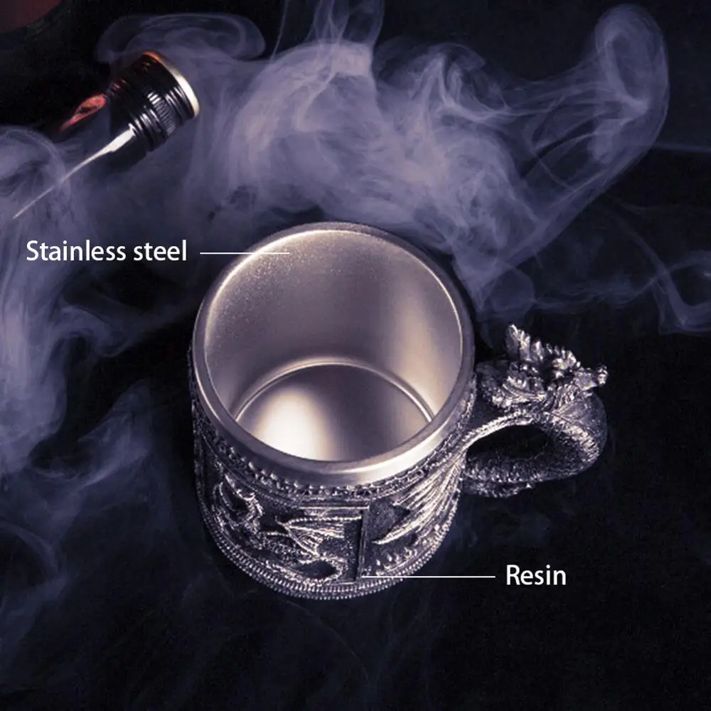 Retro Dragon Resin Stainless Steel Beer Mug Skull Knight Tankard Halloween Coffee Cup Creative Viking Tea Mug Pub Bar Decoration
Retro Dragon Resin Stainless Steel Beer Mug Skull Knight Tankard Halloween Coffee Cup Creative Viking Tea Mug Pub Bar Decoration