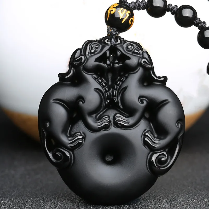 Natural Obsidian Double Pixiu Pendant Jewelry Fine Jewelry Lucky to ward off evil spirits Auspicious Amulet Pendant Jewelry
Natural Obsidian Double Pixiu Pendant Jewelry Fine Jewelry Lucky to ward off evil spirits Auspicious Amulet Pendant Jewelry