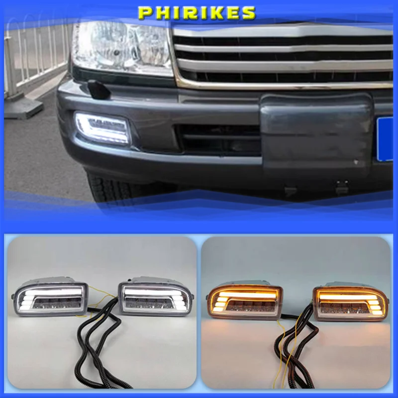 2PCS LED Fog Lights for TOYOTA LAND CRUISER 100 LC100 1998-2008 DRL Turn signal Driving Lamp fog light UZJ100 FZJ100
2PCS LED Fog Lights for TOYOTA LAND CRUISER 100 LC100 1998-2008 DRL Turn signal Driving Lamp fog light UZJ100 FZJ100
