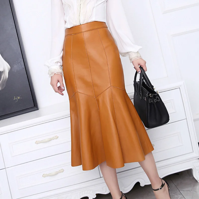 Genuine Leather Skirt Women New Autumn Fall Winter High waist Skirt Real Sheepskin Office Ladies Work Formal Wear Black Yellow
Genuine Leather Skirt Women New Autumn Fall Winter High waist Skirt Real Sheepskin Office Ladies Work Formal Wear Black Yellow