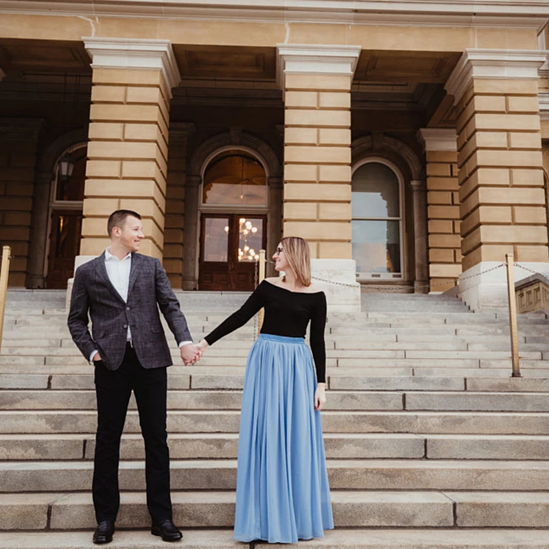 Chiffon Long Skirt Sky Blue Elastic Waistband Floor Length for Temperament Wedding Cocktail Party A-line Casual Dress 2021
Chiffon Long Skirt Sky Blue Elastic Waistband Floor Length for Temperament Wedding Cocktail Party A-line Casual Dress 2021