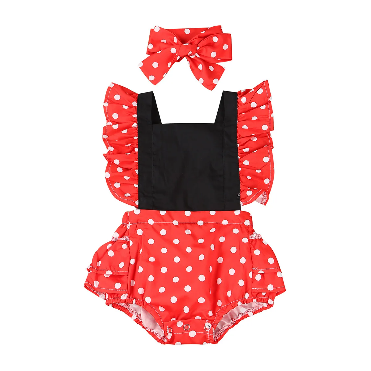 Infantil Baby Girls Polka Dots Printed Adjustable Ruffled Shoulder Straps Backless Romper Jumpsuit with Headband Summer Clothes
Infantil Baby Girls Polka Dots Printed Adjustable Ruffled Shoulder Straps Backless Romper Jumpsuit with Headband Summer Clothes