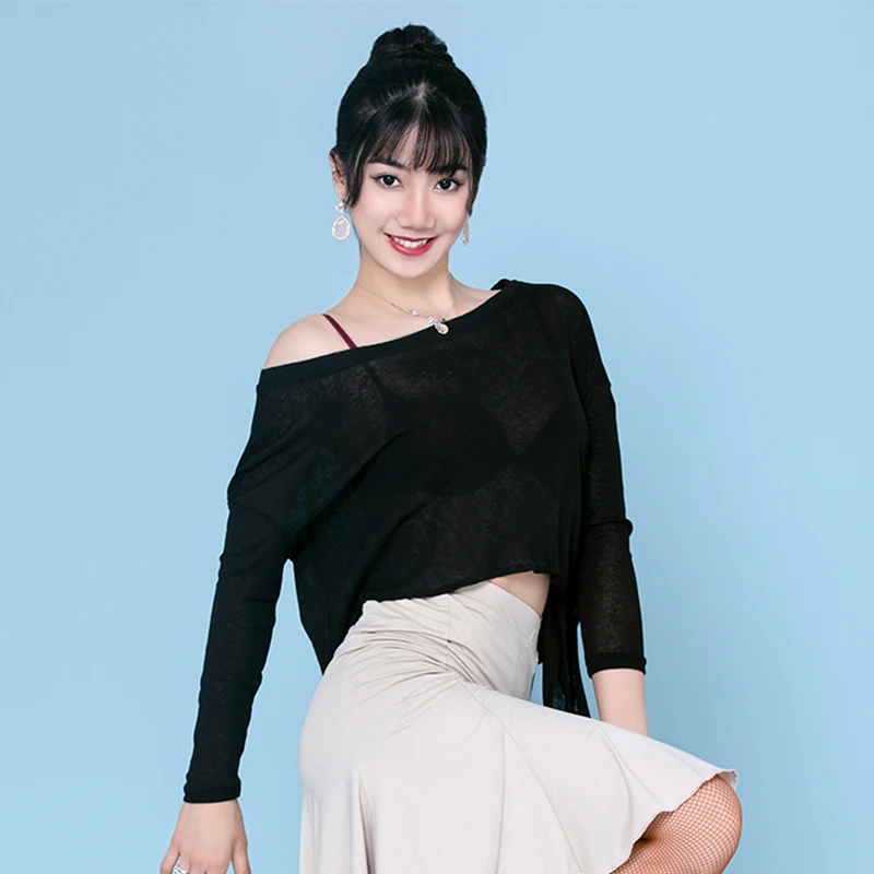 Latin Dance Tops Long Sleeve Seethrough Loose Shirts Female Adults Samba Salsa Cha Cha Tango Ladies Practice Show Wear DN4073
Latin Dance Tops Long Sleeve Seethrough Loose Shirts Female Adults Samba Salsa Cha Cha Tango Ladies Practice Show Wear DN4073