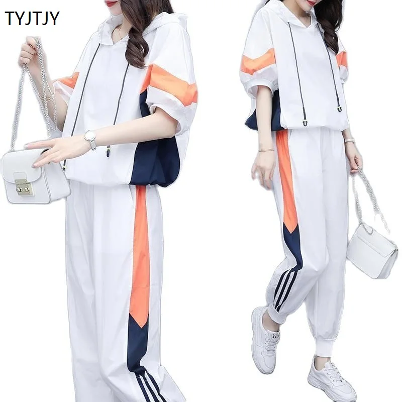 2023 New Summer casual sweater sports suit Female Fashion stitching hit color two piece suit Female Size S-3XL
2023 New Summer casual sweater sports suit Female Fashion stitching hit color two piece suit Female Size S-3XL