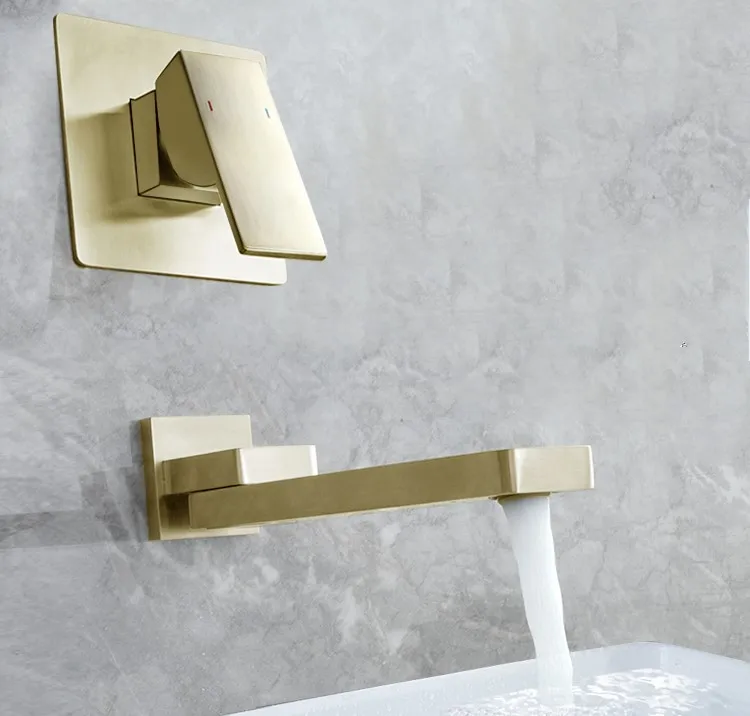Wall mounted solid brass bathroom sink faucet cold hot water basin mixer faucet Single handle Dual control with Rotatable Spout
Wall mounted solid brass bathroom sink faucet cold hot water basin mixer faucet Single handle Dual control with Rotatable Spout