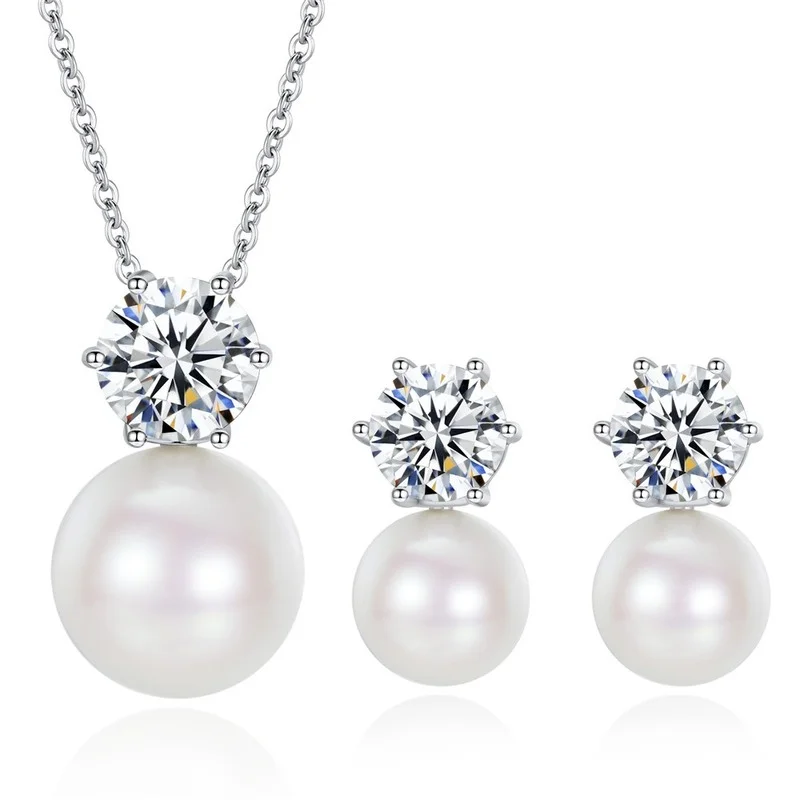New Simple White Imitation Glass Pearl Earrings Necklaces for Women Zircon Pearl Jewelry Set Bride Wedding Party Jewelry Gift
New Simple White Imitation Glass Pearl Earrings Necklaces for Women Zircon Pearl Jewelry Set Bride Wedding Party Jewelry Gift